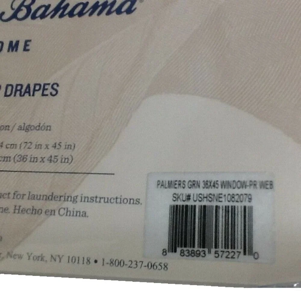 Tommy Bahama window dimensions